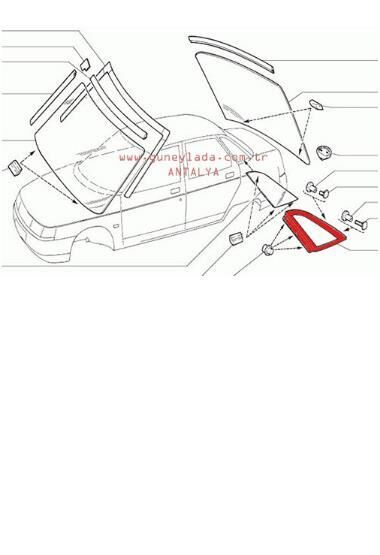DÖŞEME-SEDAN KELEBEK CAM DIŞ BAKALİTİ SAĞ 51 Lada Vega
