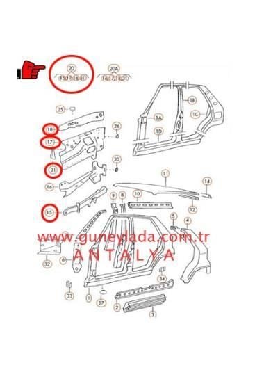 ÇAMURLUK İÇ ÖN,Podye L-Sol [Skoda Felicia, Pickup] 12