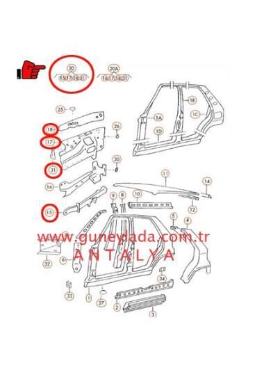 ÇAMURLUK İÇ ÖN,Podye L-Sol [Skoda Felicia, Pickup] 12