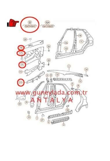 ÇAMURLUK İÇ ÖN,Podye R-Sağ [Skoda Felicia, Pickup]  12